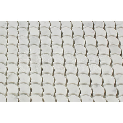 White Carrara Marble Mosaic Tile, Honed