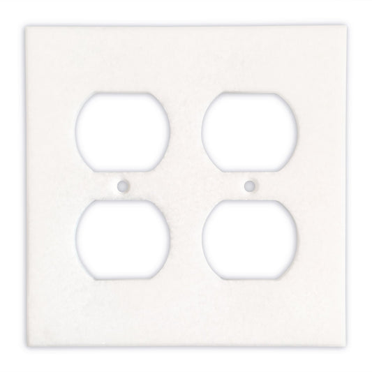 Thassos White Marble Switch Plate Cover, Polished (2 DUPLEX) - Tilefornia