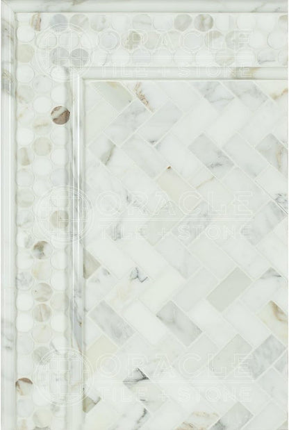 Calacatta Gold (Italian Calcutta) Marble 3/4 X 12 Bullnose Liner, Honed - Tilefornia