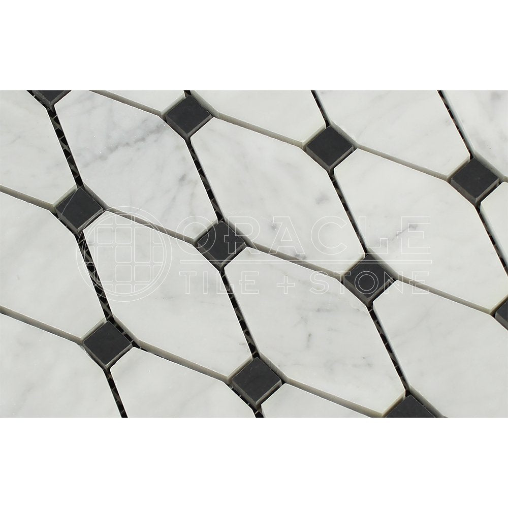 White Carrara Marble Mosaic Tile, Polished