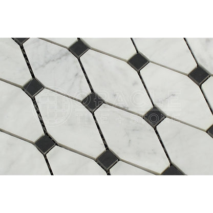 White Carrara Marble Mosaic Tile, Polished