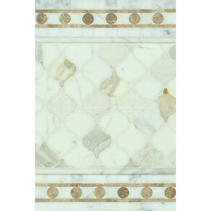 White Calacatta Gold Marble Mosaic Tile, Polished