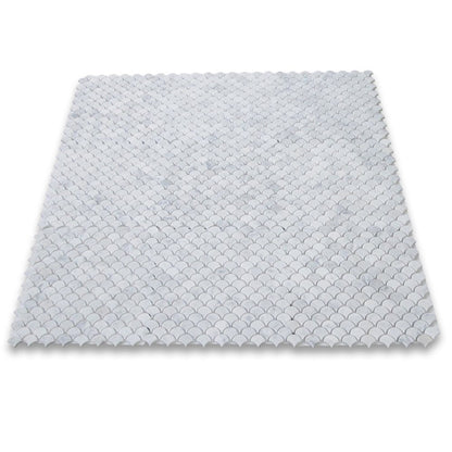 White Carrara Marble Mosaic Tile, Honed