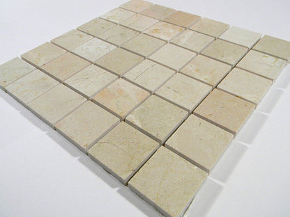 Crema Marfil Marble Mosaic Tile 2x2, Polished