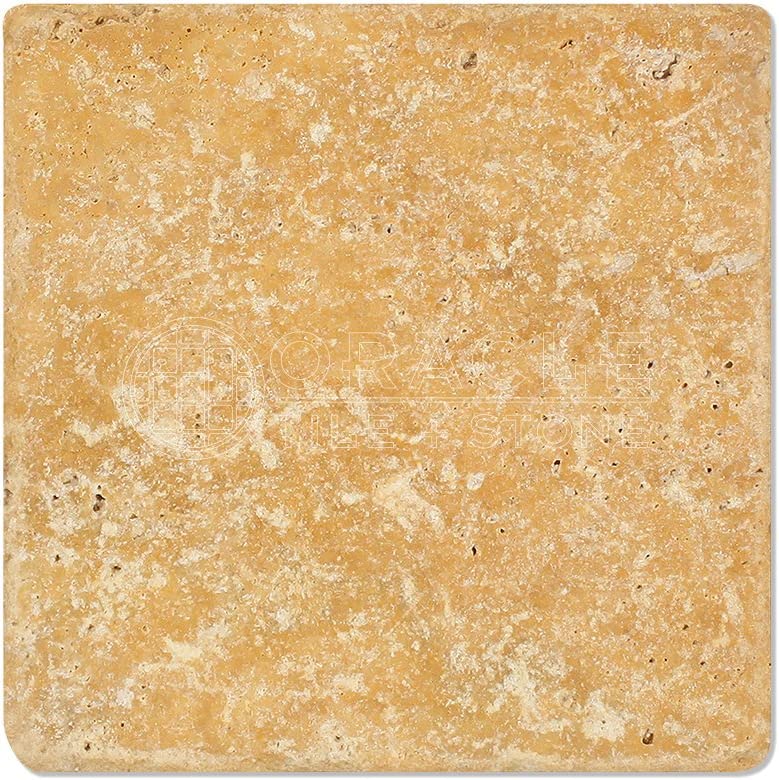 Gold (Yellow) Travertine 18 X 18 Field Tile, Tumbled - Tilefornia