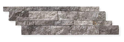 Gray Marble Brick Mosaic Tile 2x6, Split Face