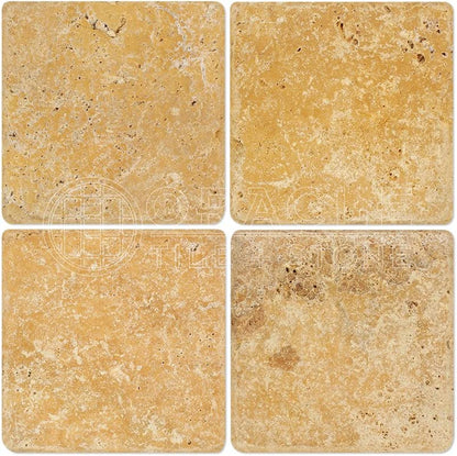 Gold (Yellow) Travertine 18 X 18 Field Tile, Tumbled - Tilefornia