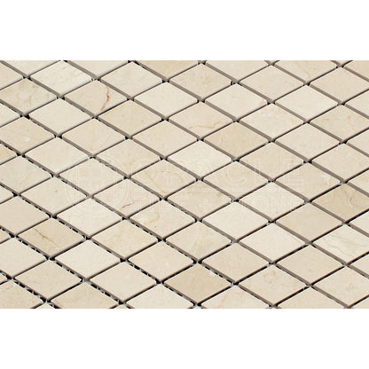 Crema Marfil Marble Diamond Mosaic Tile, Polished