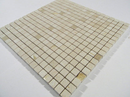 Crema Marfil Marble Mosaic Tile, Polished