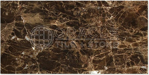 Emperador Dark Spanish Marble 6 X 12 Subway Field Tile, Polished - Tilefornia