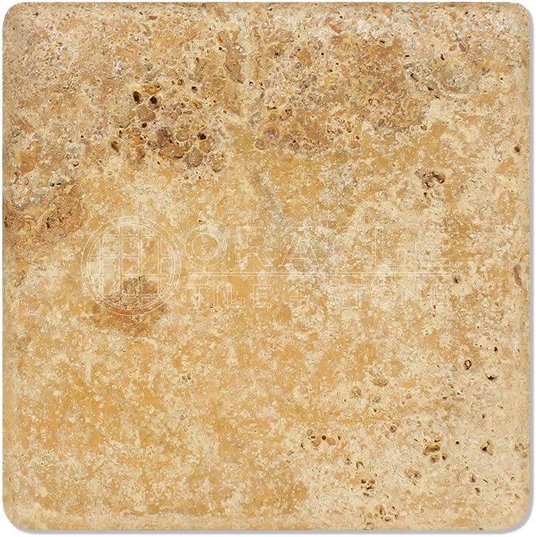 Gold (Yellow) Travertine 18 X 18 Field Tile, Tumbled - Tilefornia