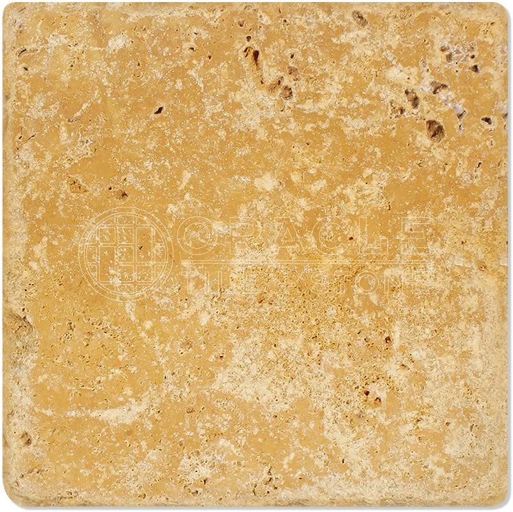 Gold (Yellow) Travertine 18 X 18 Field Tile, Tumbled - Tilefornia