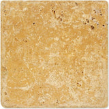 Gold (Yellow) Travertine 18 X 18 & 6 X 6 Field Tile, Tumbled for Andrea - Tilefornia