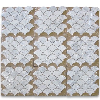 White Carrara Marble Mosaic Tile, Honed