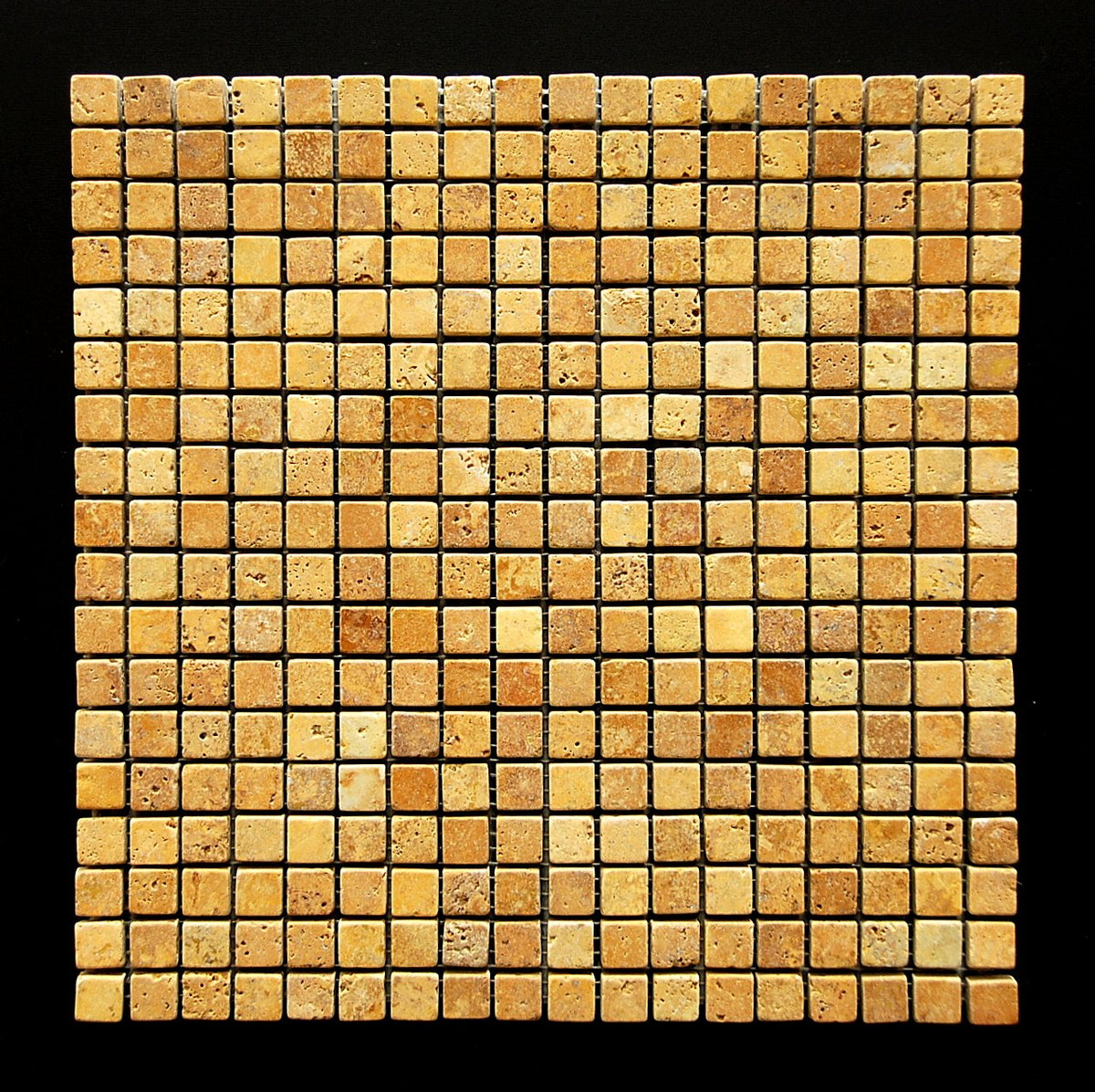 Gold Travertine Mosaic Tile 5/8x5/8, Tumbled