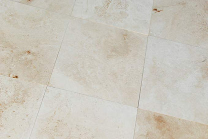 Ivory (Medium - Classico) Travertine Tile 18x18, Filled & Honed