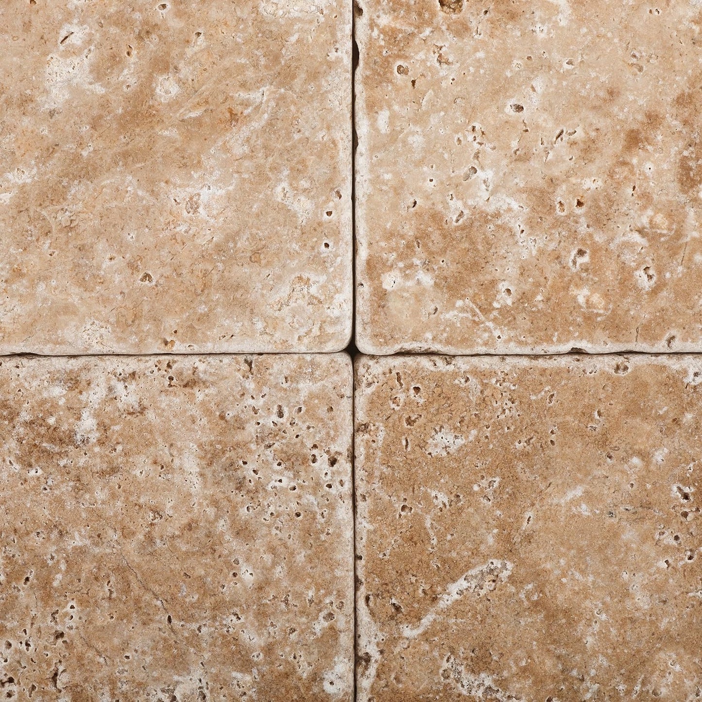 Walnut Travertine 6 X 6 Field Tile & 2X 2 Mosaic, Tumbled for Jeannine Vranau - Tilefornia
