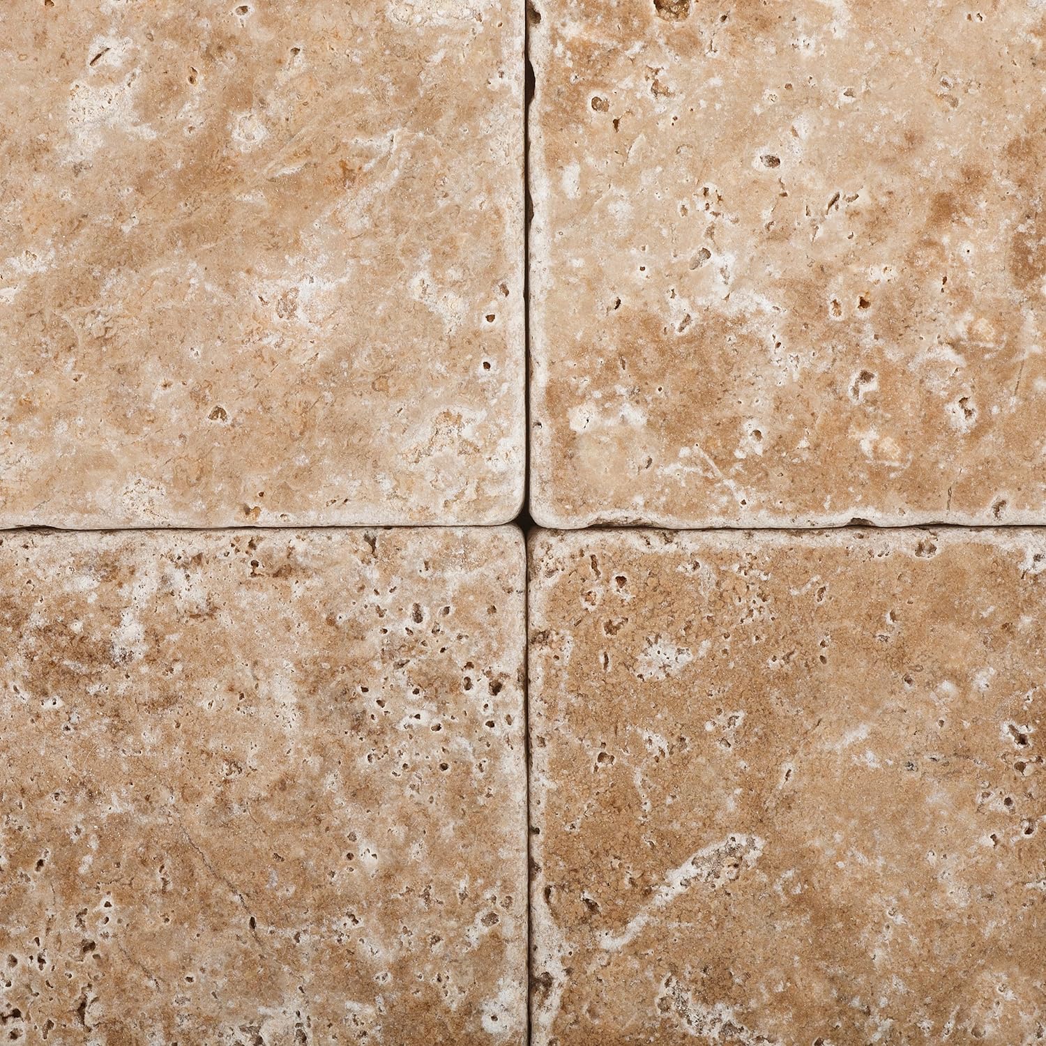 Walnut Travertine 6 X 6 Field Tile & 2X 2 Mosaic, Tumbled for Jeannine Vranau - Tilefornia