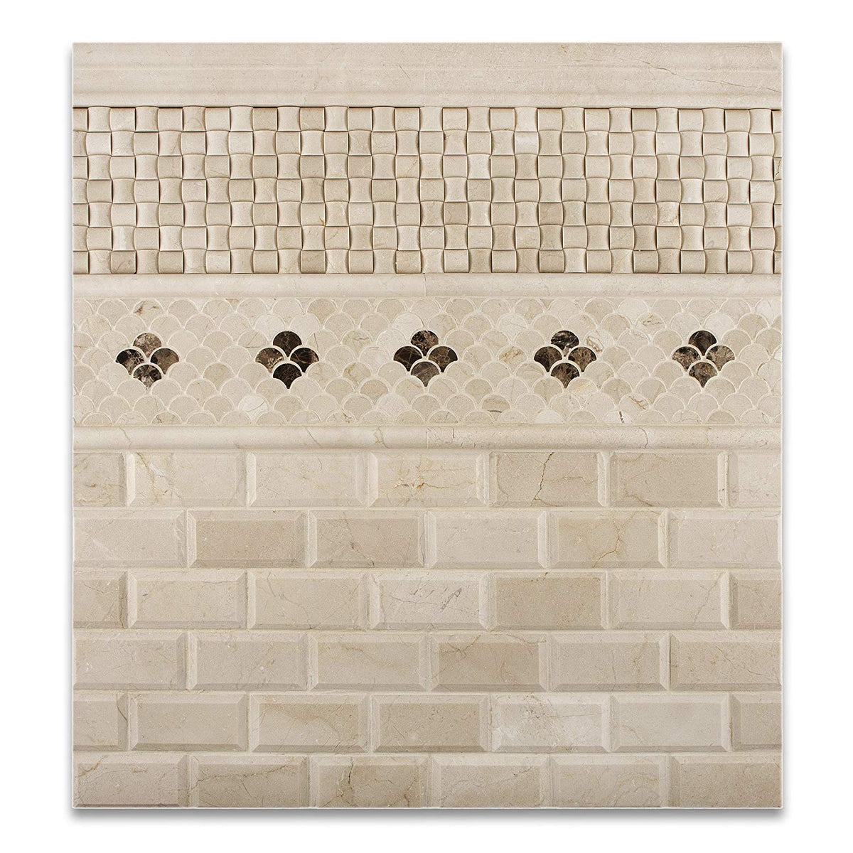 Crema Marfil Marble Mosaic Tile 6x6, Polished