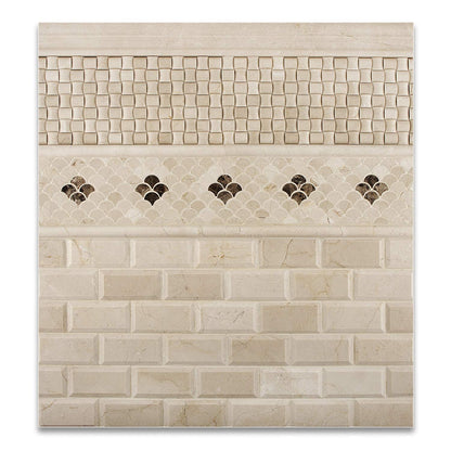 Crema Marfil Marble Mosaic Tile 6x6, Polished