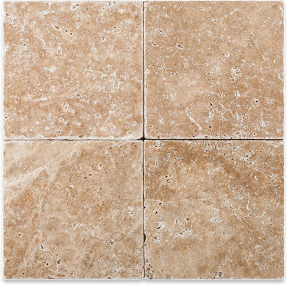 Walnut Travertine 6 X 6 Field Tile & 2X 2 Mosaic, Tumbled for Jeannine Vranau - Tilefornia