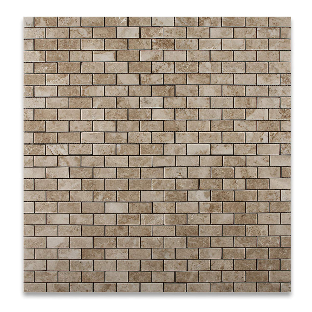 Cappuccino Marble Mosaic Tile 1x2, Polished