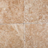 Walnut Travertine 6 X 6 Field Tile & 2X 2 Mosaic, Tumbled for Jeannine Vranau - Tilefornia