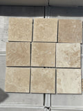 Ivory (Light) Travertine 4 X 4 Field Tile, Filled & Honed - Tilefornia