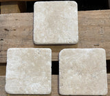 Durango Cream 4X4 Travertine Tumbled Tile - Box of 5 sq. ft. - Tilefornia
