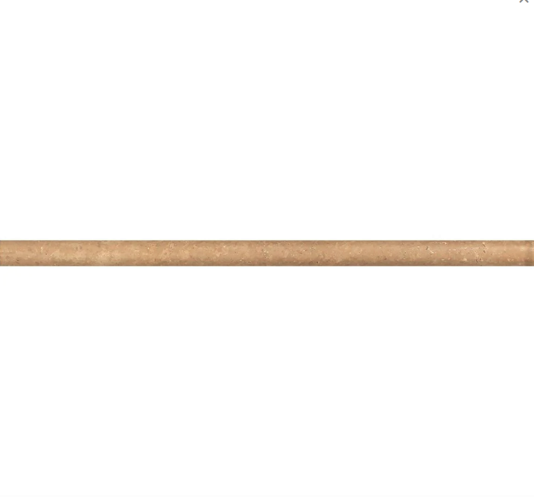 Walnut Travertine Honed 1/2 X 12 Pencil Liner - BOX of 15 PCS - Tilefornia