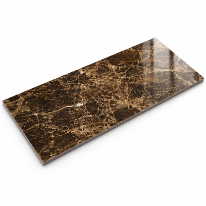 Dark Emperador Marble Subway Tile 12x24, Polished