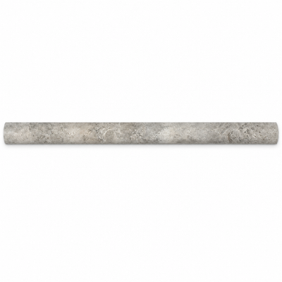 Silver Travertine Pencil Tile Trim 3/4x12, Honed