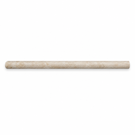 Beige Durango Travertine Pencil Tile Trim 1/2x12, Honed - white background