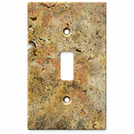 Scabos Travertine Toggle Switch Plate - white background