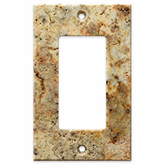 Scabos Travertine Rocker Switch Plate - white background