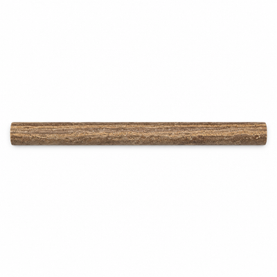Brown Noce Travertine Pencil Tile Trim 3/4x12, Honed & Vein-Cut