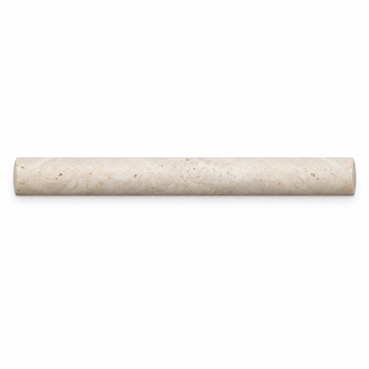 Ivory Travertine Dome Tile Trim 1x12, Honed - white background