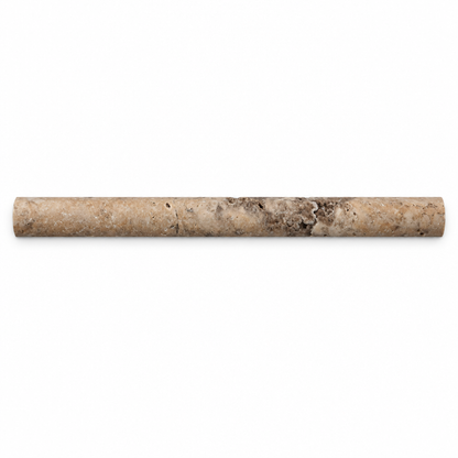 Walnut Travertine Pencil Tile Trim 3/4x12, Honed - white background