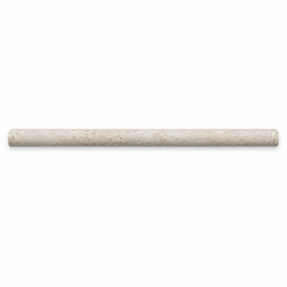 Ivory Travertine Pencil Tile Trim 1/2x12, Honed - white background
