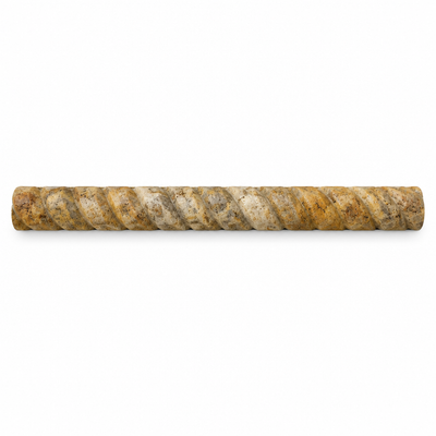 Scabos Travertine Rope Tile Trim 1x12, Honed
