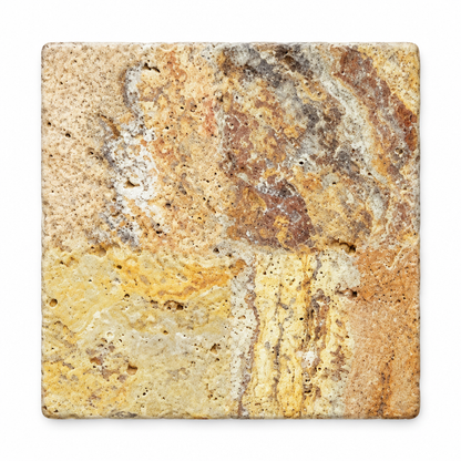 Scabos Travertine Tile 12x12, Tumbled - white background