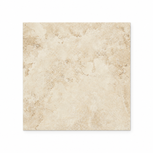 Beige Durango Travertine Tile 4x4, Filled & Honed - white background