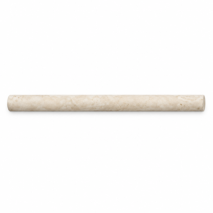 Ivory Travertine Pencil Tile Trim 3/4x12, Honed - white background