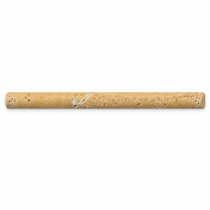 Gold Travertine Pencil Tile Trim 1/2x12, Honed - white background