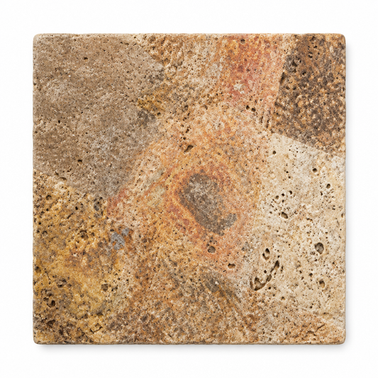 Scabos Travertine Tile 18x18, Tumbled - white background