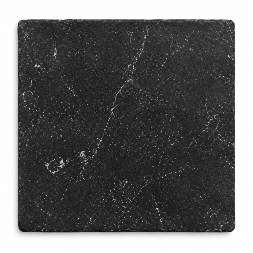 Nero Marquina Marble Tile 6x6, Tumbled