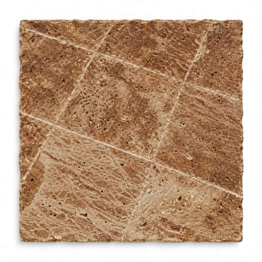 Noce Travertine Tile 12x12, Brushed & Chiseled