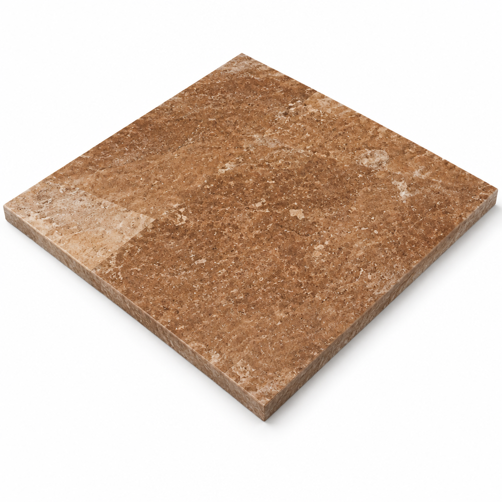 Brown Noce Travertine Tile 18x18, Filled & Honed
