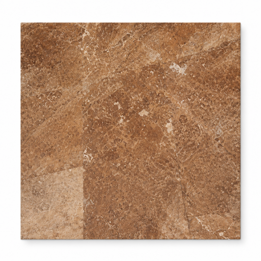 Noce Travertine Tile 18x18, Filled & Honed