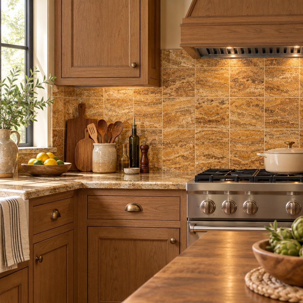Scabos Travertine Tile 12x12, Filled & Polished